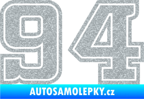 Samolepka Startovní číslo 94 typ 5 Ultra Metalic stříbrná metalíza