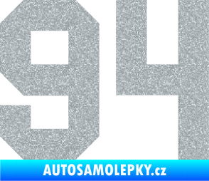 Samolepka Startovní číslo 94 Ultra Metalic stříbrná metalíza