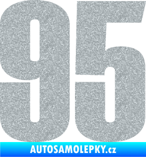 Samolepka Startovní číslo 95 typ 2     Ultra Metalic stříbrná metalíza
