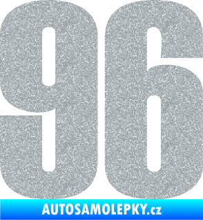 Samolepka Startovní číslo 96 typ 2     Ultra Metalic stříbrná metalíza