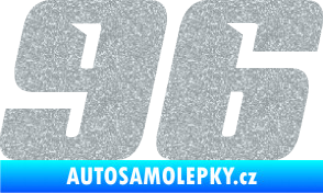 Samolepka Startovní číslo 96 typ 6 Ultra Metalic stříbrná metalíza