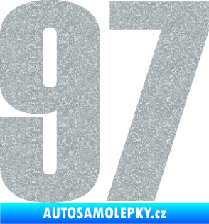 Samolepka Startovní číslo 97 typ 2 Ultra Metalic stříbrná metalíza
