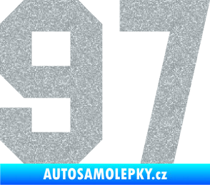 Samolepka Startovní číslo 97 Ultra Metalic stříbrná metalíza