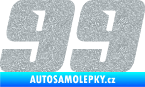 Samolepka Startovní číslo 99 typ 6 Ultra Metalic stříbrná metalíza
