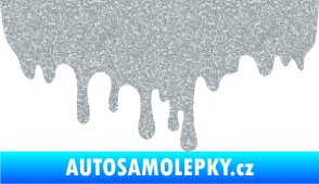 Samolepka Stékájící skvrna 001 levá krevní cákanec Ultra Metalic stříbrná metalíza