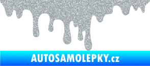 Samolepka Stékající skvrna 002 levá krevní cákanec Ultra Metalic stříbrná metalíza
