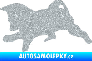 Samolepka Štěňátko 002 levá německý ovčák Ultra Metalic stříbrná metalíza