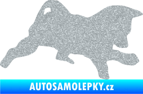 Samolepka Štěňátko 002 pravá německý ovčák Ultra Metalic stříbrná metalíza