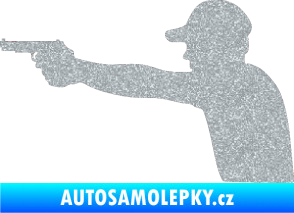 Samolepka Střelec silueta 001 levá Ultra Metalic stříbrná metalíza