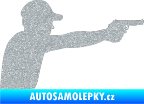 Samolepka Střelec silueta 001 pravá Ultra Metalic stříbrná metalíza
