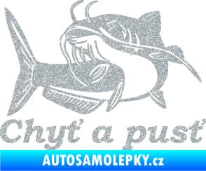 Samolepka Sumec 002 chyť a pusť levá Ultra Metalic stříbrná metalíza