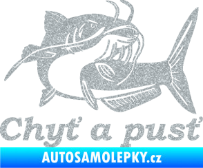 Samolepka Sumec 002 chyť a pusť pravá Ultra Metalic stříbrná metalíza