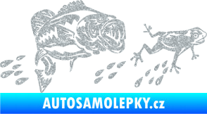 Samolepka Sumec 005 levá se žábou Ultra Metalic stříbrná metalíza