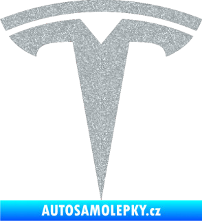 Samolepka Tesla - znak Ultra Metalic stříbrná metalíza