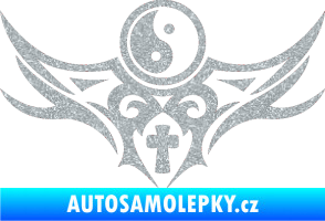 Samolepka Tetování 115 Jin a jang Ultra Metalic stříbrná metalíza