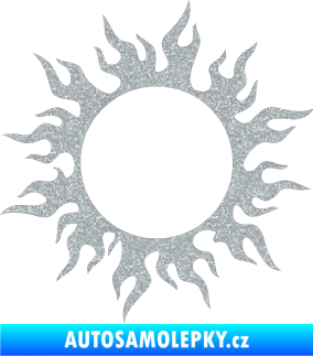 Samolepka Tetování 116 slunce s plameny Ultra Metalic stříbrná metalíza