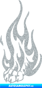 Samolepka Tlapa v plamenech levá Ultra Metalic stříbrná metalíza