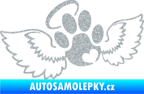 Samolepka Tlapka 010 andělíček levá Ultra Metalic stříbrná metalíza