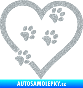 Samolepka Tlapky love 006 pravá Ultra Metalic stříbrná metalíza
