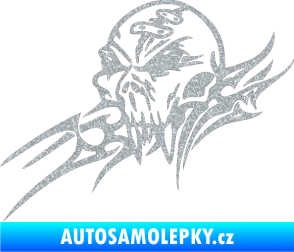 Samolepka Tribal skull levá lebka Ultra Metalic stříbrná metalíza