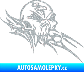 Samolepka Tribal skull pravá lebka Ultra Metalic stříbrná metalíza