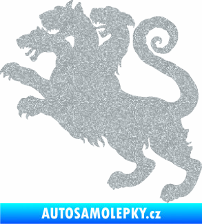 Samolepka Trojhlavý pes kerberos 002 levá Ultra Metalic stříbrná metalíza