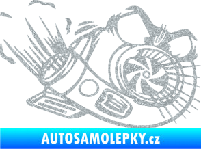 Samolepka Turbo 003 pravá angry Ultra Metalic stříbrná metalíza