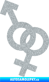 Samolepka Ty a já 001 symbol pro muže a ženu Ultra Metalic stříbrná metalíza