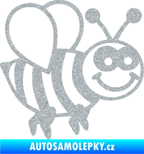 Samolepka Včela 003 pravá happy Ultra Metalic stříbrná metalíza