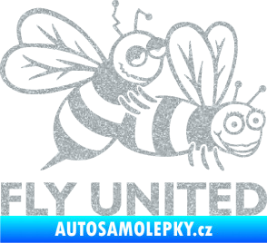 Samolepka Veselé vosy fly united pravá Ultra Metalic stříbrná metalíza