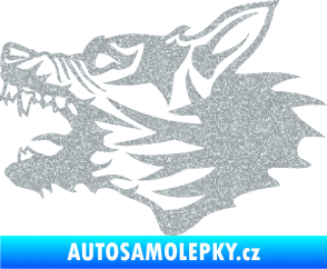 Samolepka Vlk 003 levá Ultra Metalic stříbrná metalíza