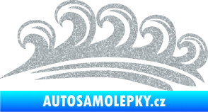 Samolepka Vlny 001 levá moře Ultra Metalic stříbrná metalíza