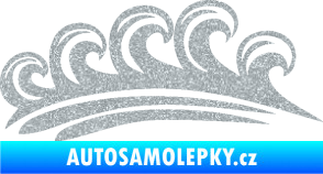 Samolepka Vlny 001 pravá moře Ultra Metalic stříbrná metalíza