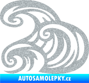 Samolepka Vlny 004 levá moře Ultra Metalic stříbrná metalíza