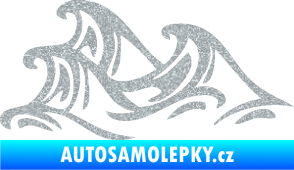 Samolepka Vlny 005 levá moře Ultra Metalic stříbrná metalíza