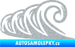 Samolepka Vlny 006 levá moře Ultra Metalic stříbrná metalíza