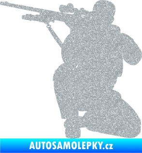 Samolepka Voják 010 levá sniper Ultra Metalic stříbrná metalíza