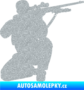 Samolepka Voják 010 pravá sniper Ultra Metalic stříbrná metalíza