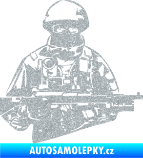 Samolepka Voják 013 pravá Ultra Metalic stříbrná metalíza