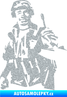 Samolepka Voják 014 levá Ultra Metalic stříbrná metalíza
