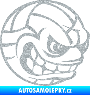 Samolepka Volejbalový míč 001 pravá s obličejem Ultra Metalic stříbrná metalíza
