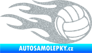 Samolepka Volejbalový míč 002 pravá Ultra Metalic stříbrná metalíza