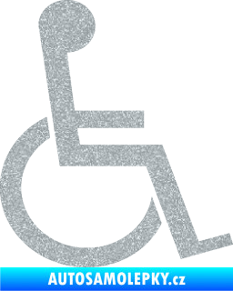 Samolepka Vozíčkář 001 invalida Ultra Metalic stříbrná metalíza