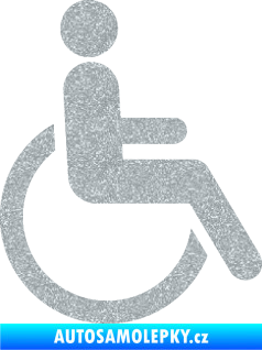 Samolepka Vozíčkář 002 invalida - pravá Ultra Metalic stříbrná metalíza