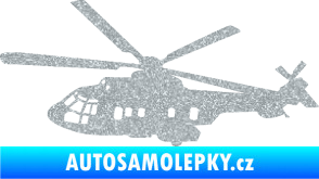 Samolepka Vrtulník 003 levá helikoptéra Ultra Metalic stříbrná metalíza