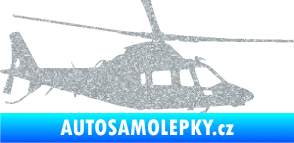 Samolepka Vrtulník 004 pravá helikoptéra Ultra Metalic stříbrná metalíza