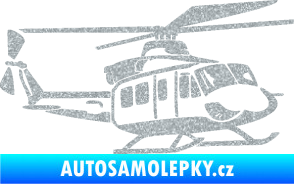 Samolepka Vrtulník 010 pravá helikoptéra Ultra Metalic stříbrná metalíza