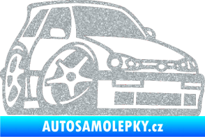 Samolepka VW Golf 3 karikatura pravá Ultra Metalic stříbrná metalíza