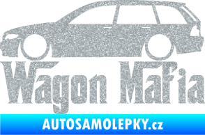 Samolepka Wagon Mafia 002 nápis s autem Ultra Metalic stříbrná metalíza