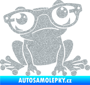 Samolepka Žába 011 pravá kouká s brýlemi Ultra Metalic stříbrná metalíza